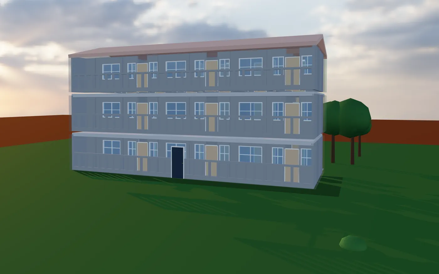 3D view generated from a GhanaHousePlanner floor plan